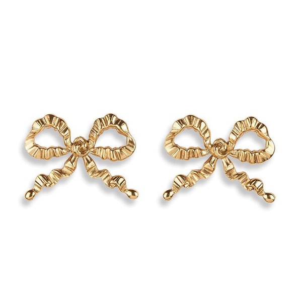 The Secret Pine Jewelry - **CHARMAINE* Gold Bow Tie Fashion Earrings